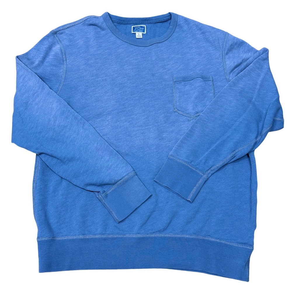 J.Crew Knit Goods Pocket Sweatshirt Women Large Blue